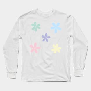 Abstract Flowers - Pastel Rainbow Long Sleeve T-Shirt